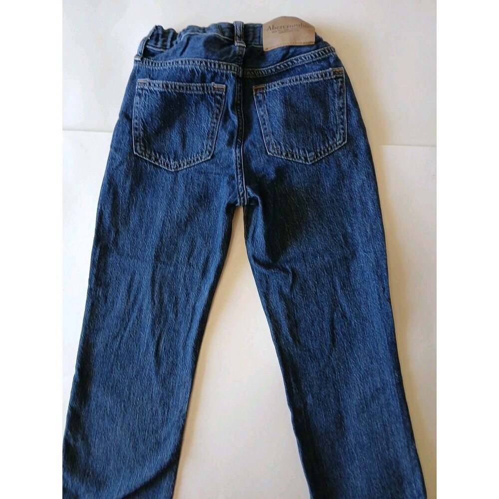 Abercrombie Kids Loose Jeans 5/6 Regular Dark Wash Elastic  Adjustable Waist - Picture 4 of 16